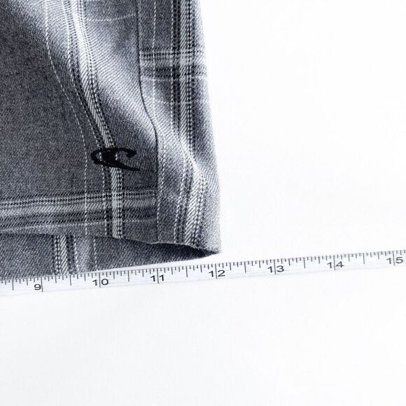O'Neill Mens Chino Shorts First In — Last Out Plaid Flat Front Gray Plaid SZ 36 - Picture 4 of 7